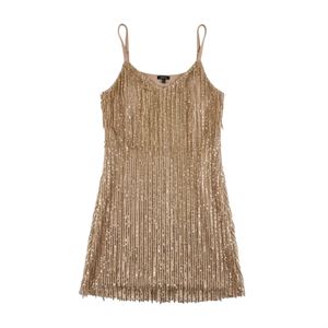 Torrid Gold Fringe Sequin Mini Dress, Size 1X