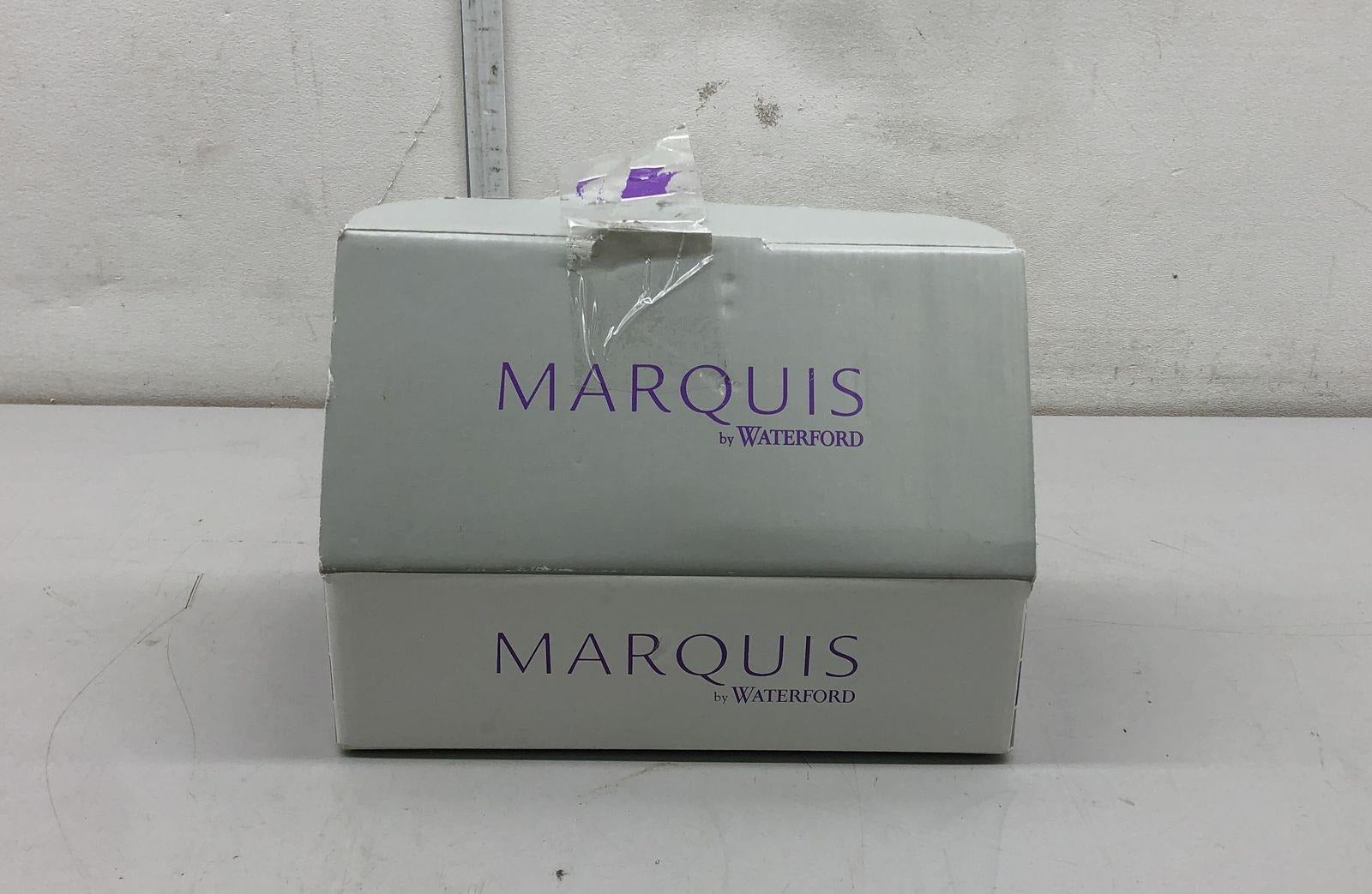 Marquis by Waterford Starburst Lotus Candle Holder Set 2 Piece Clear Crystal