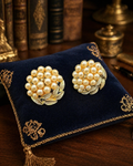 Lisner Gold Tone Pearl Style Clip Earrings