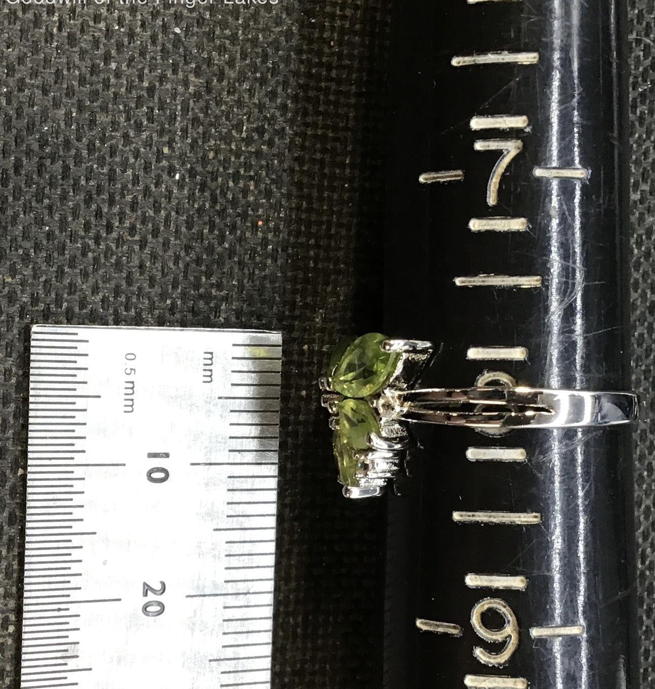 925 Silver Green Amethyst Prasiolite Butterfly Ring with Accents