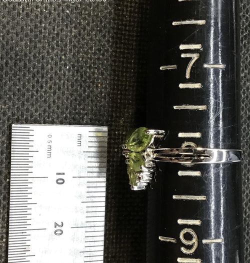 925 Silver Green Amethyst Prasiolite Butterfly Ring with Accents