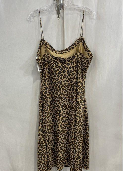 Abercrombie & Fitch Leopard Print Mini Dress Size XL, Brown Black Sleeveless Slip Dress