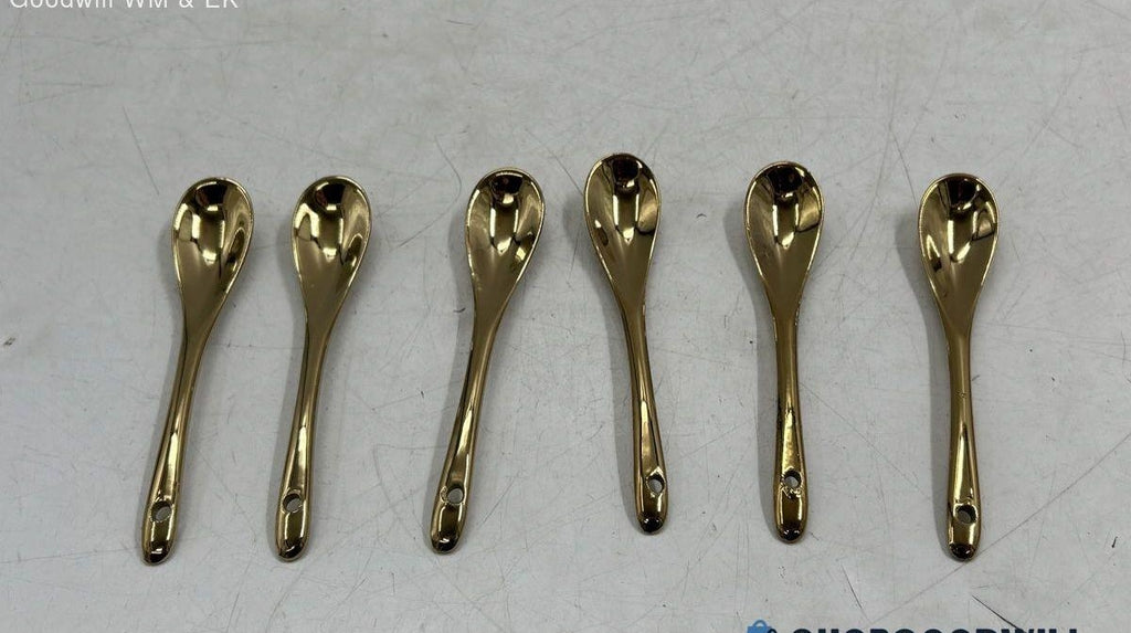 Vintage Cinderella Gold Trim Dessert Bowl Dishes with Spoons