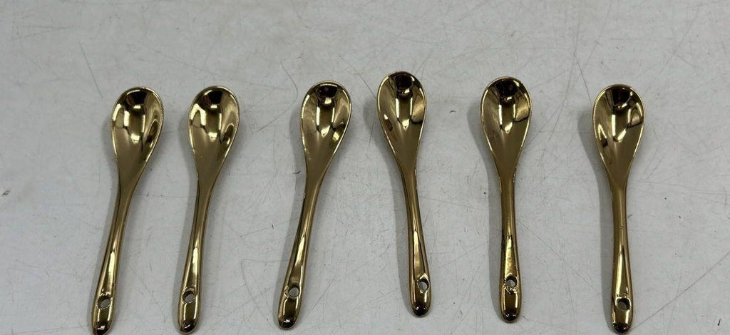 Vintage Cinderella Gold Trim Dessert Bowl Dishes with Spoons