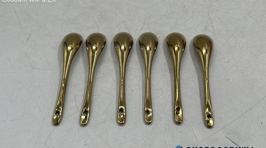 Vintage Cinderella Gold Trim Dessert Bowl Dishes with Spoons