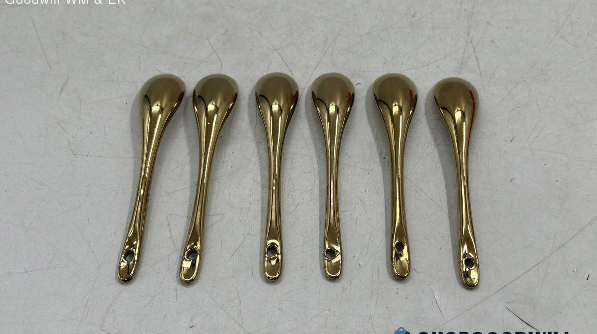 Vintage Cinderella Gold Trim Dessert Bowl Dishes with Spoons
