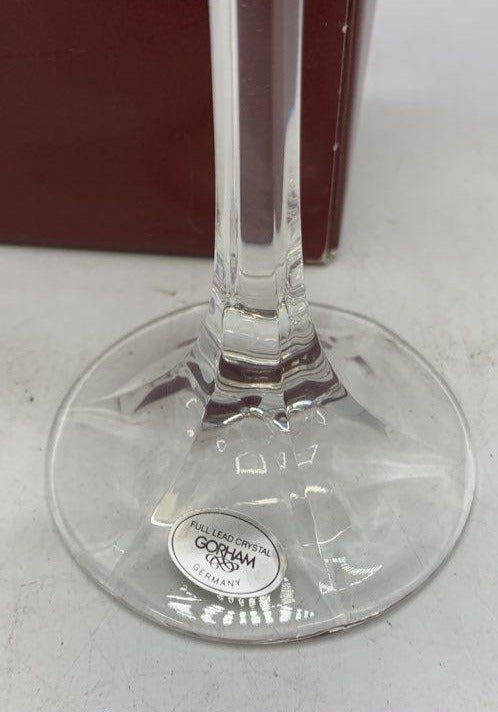 Gorham Crystal Althea Candlestick Pair in Original Box