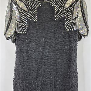 Stenay Vintage Silk Beaded Sequin Dress, Size 12