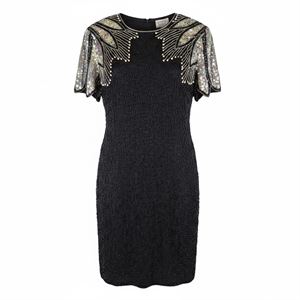 Stenay Vintage Silk Beaded Sequin Dress, Size 12