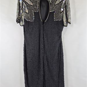 Stenay Vintage Silk Beaded Sequin Dress, Size 12