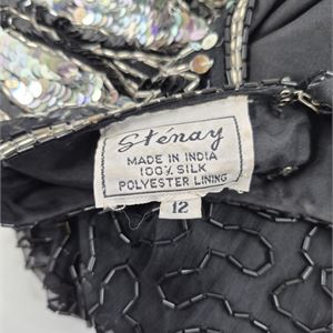 Stenay Vintage Silk Beaded Sequin Dress, Size 12