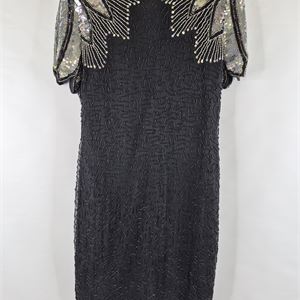Stenay Vintage Silk Beaded Sequin Dress, Size 12