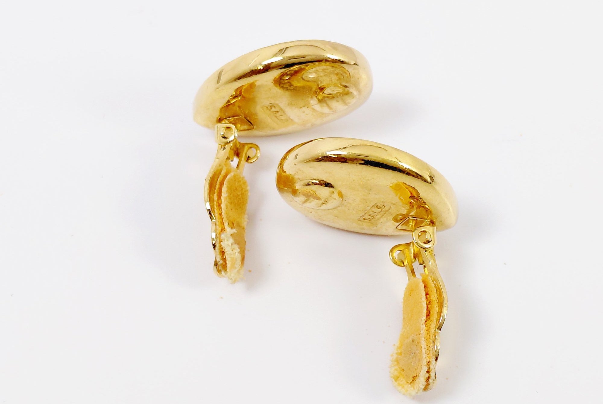 Vintage Swarovski Gold Tone Crystal Teardrop Halo Clip-On Earrings