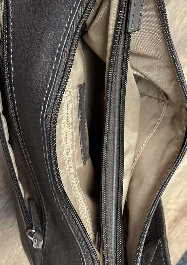 Gun Tote'n Mamas Brown Leather Concealed Carry CCW Shoulder Crossbody Bag Purse