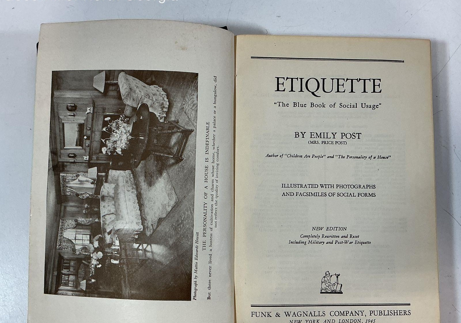Etiquette by Emily Post (1945, Hardcover, Funk & Wagnalls Co.)