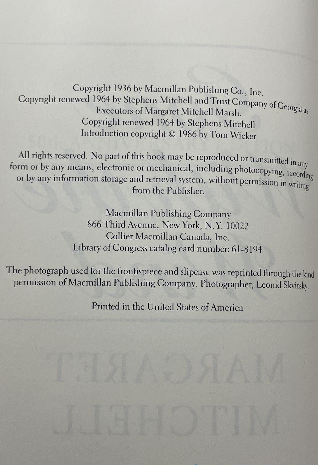 Margaret Mitchell Gone With The Wind 1986 50th Anniversary Edition Book with Slipcase