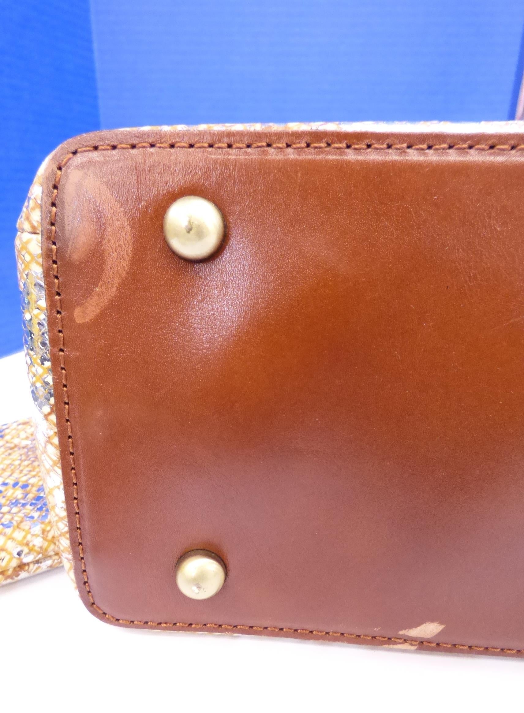 Patricia Nash Norcia Leather Gold and Silver Metallic Snakeskin Purse and Coin Purse