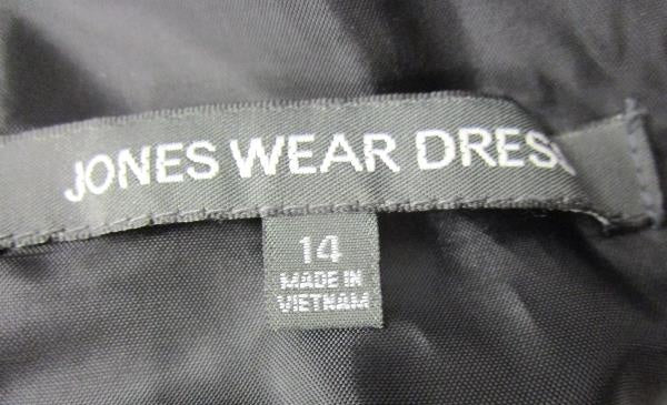 Retro Jones Wear Black V-Neck Twist Pleat Detail A-Line Formal Dress Women 14