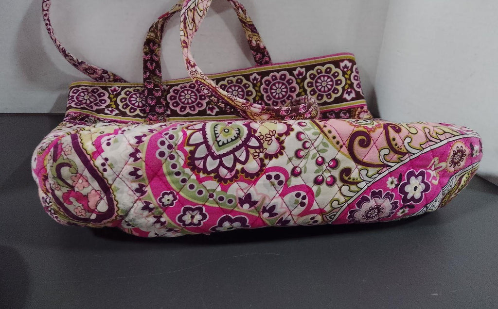 Vera Bradley Pink Paisley Floral Quilted Shoulder Tote Bag Cotton Handbag