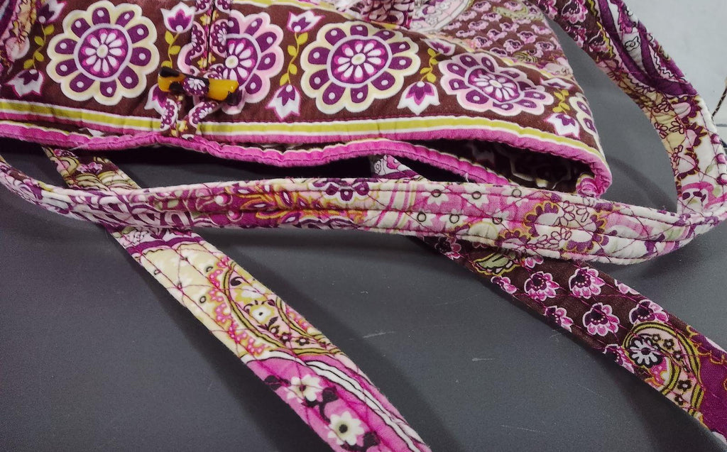 Vera Bradley Pink Paisley Floral Quilted Shoulder Tote Bag Cotton Handbag