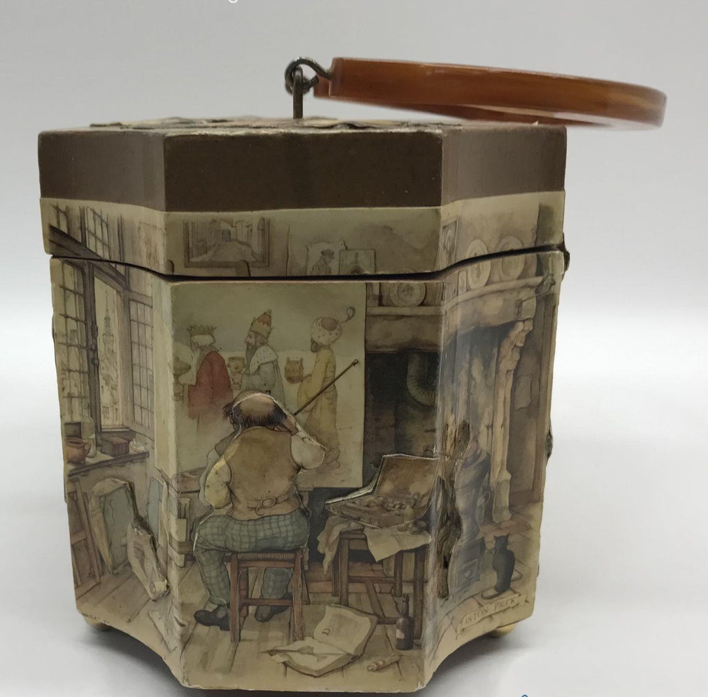 Vintage Decoupage Wooden Purse