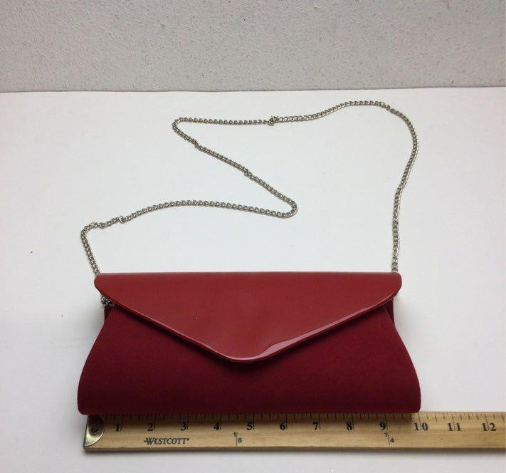 Wallyn’s Red Clutch Purse with Chain Shoulder Strap | Convertible Evening Bag