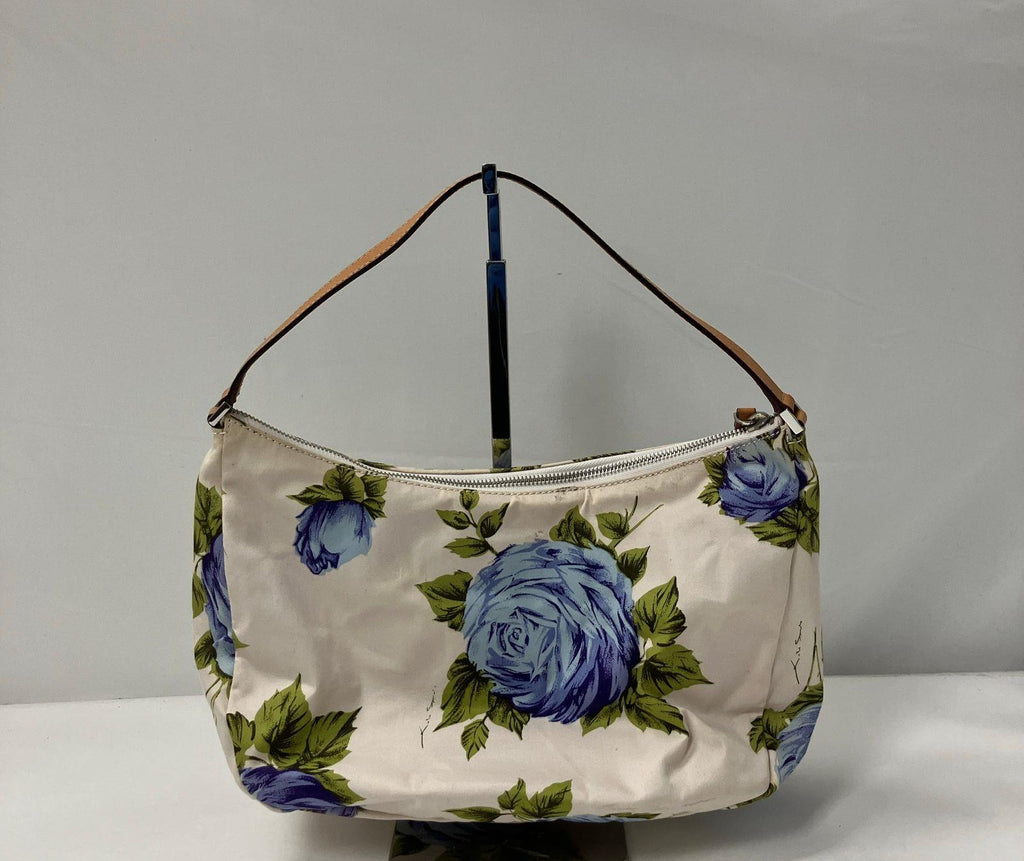 Authenticated Women's Kate Spade Cream Blue Purple Floral Print Shoulder Bag M