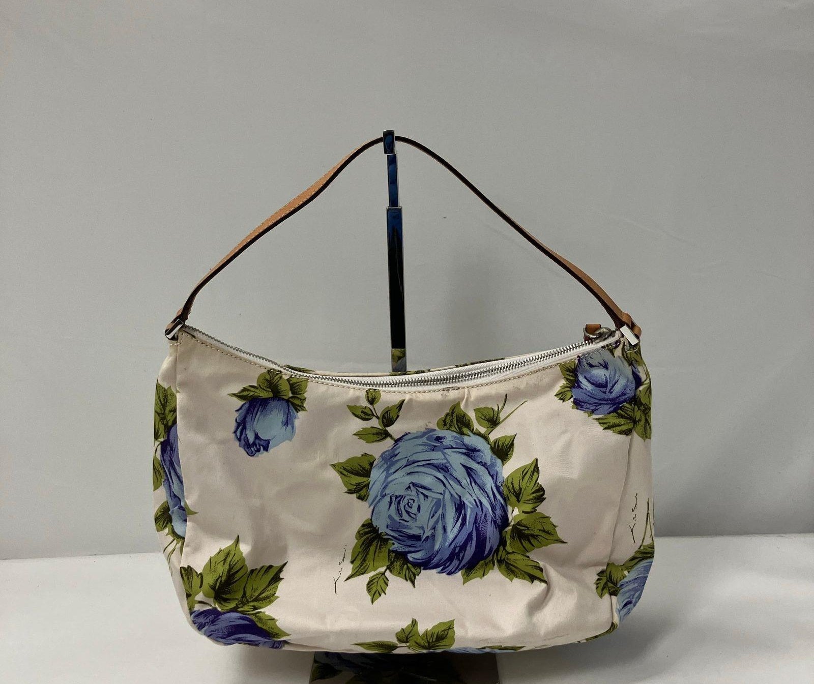 Authenticated Women's Kate Spade Cream Blue Purple Floral Print Shoulder Bag M
