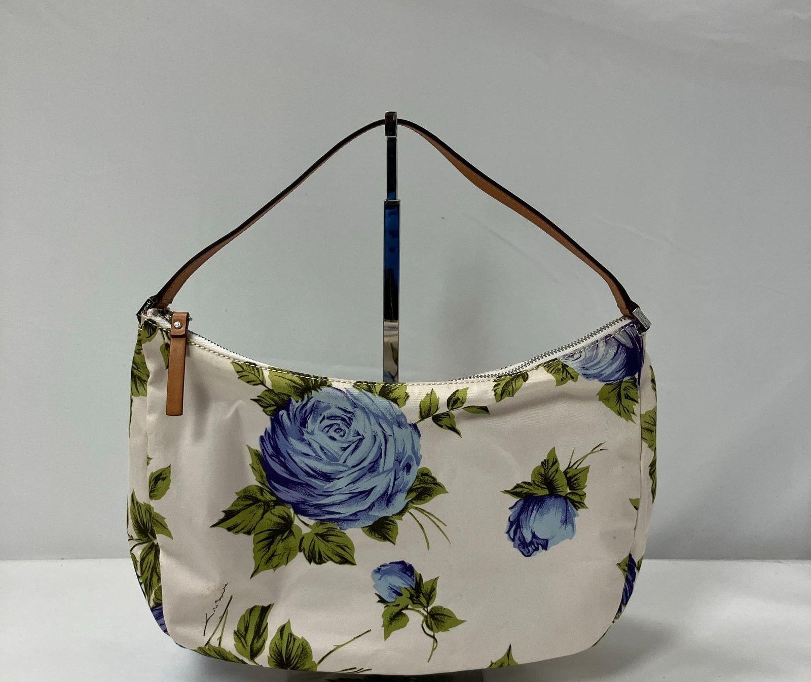 Authenticated Women's Kate Spade Cream Blue Purple Floral Print Shoulder Bag M