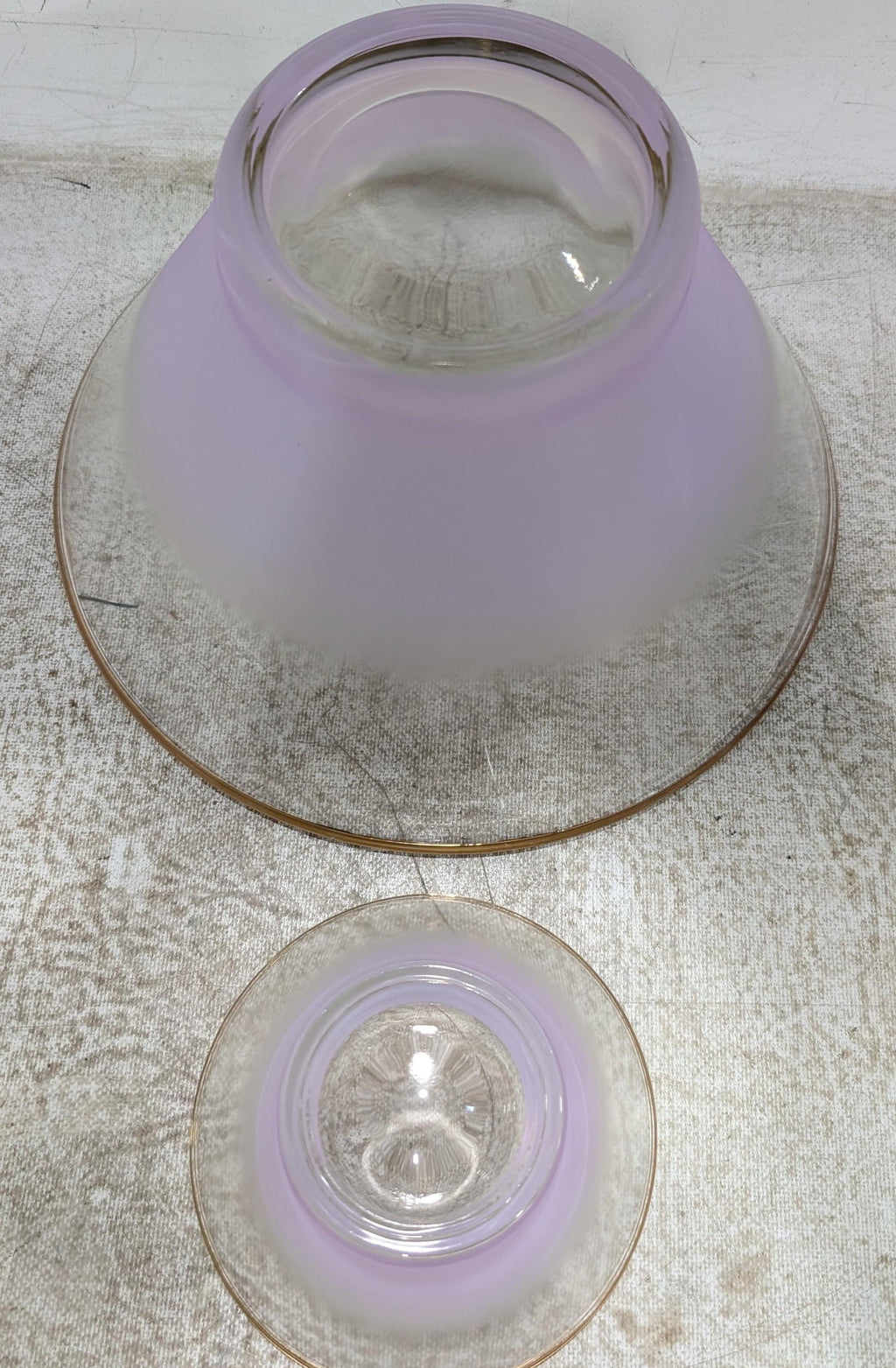 Set of Two Lavender Frosted Glass Bowl Set