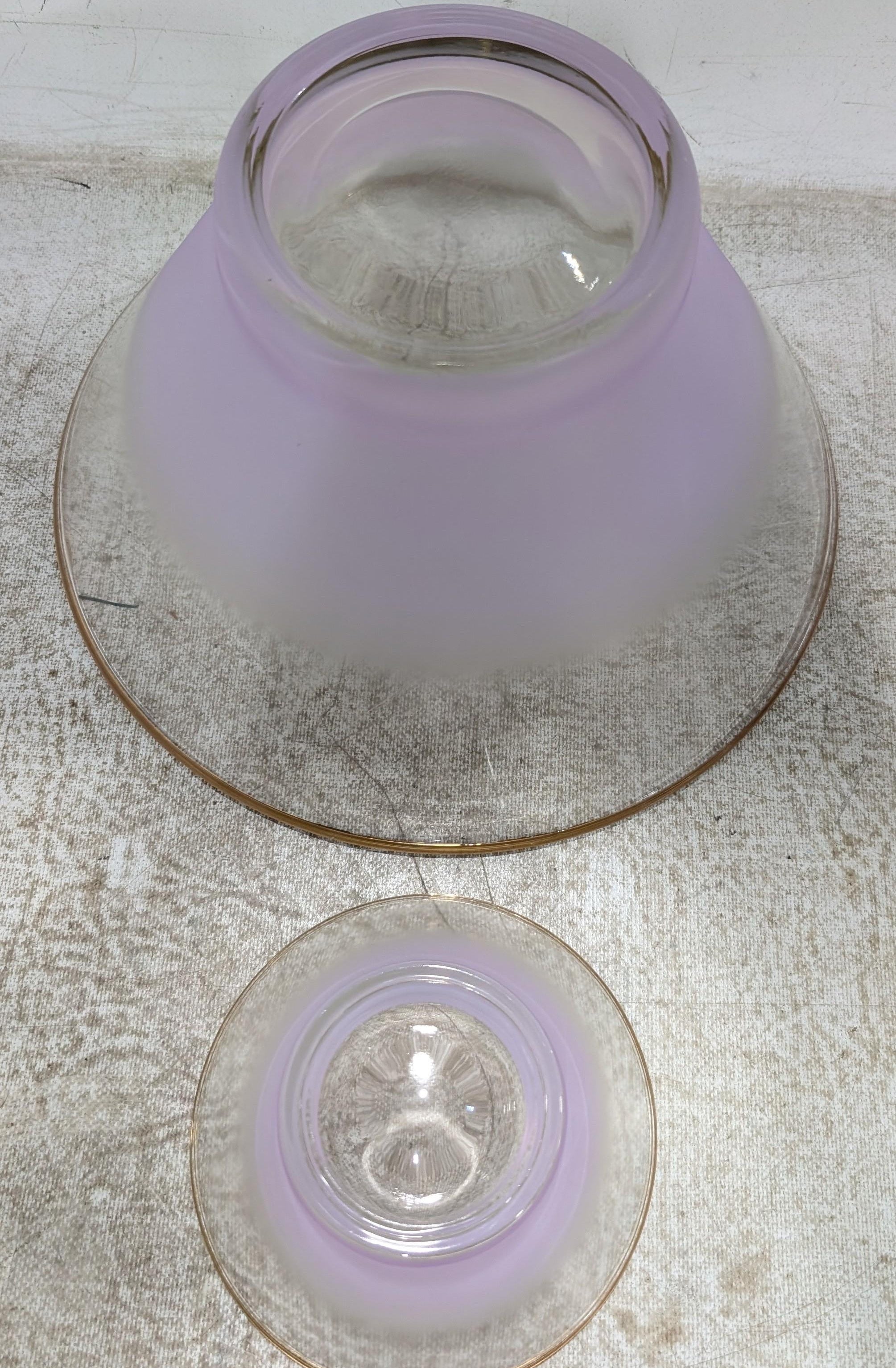 Set of Two Lavender Frosted Glass Bowl Set