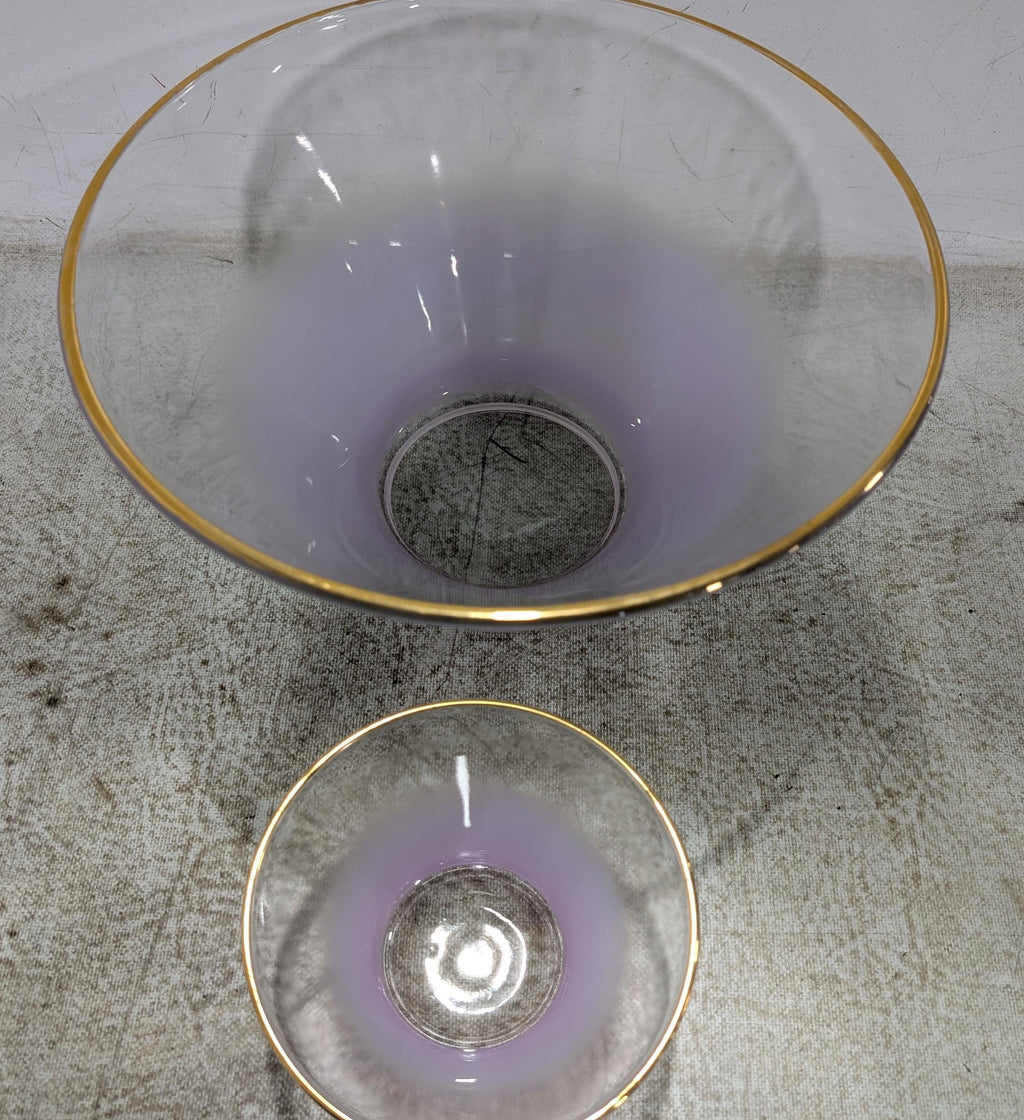 Set of Two Lavender Frosted Glass Bowl Set