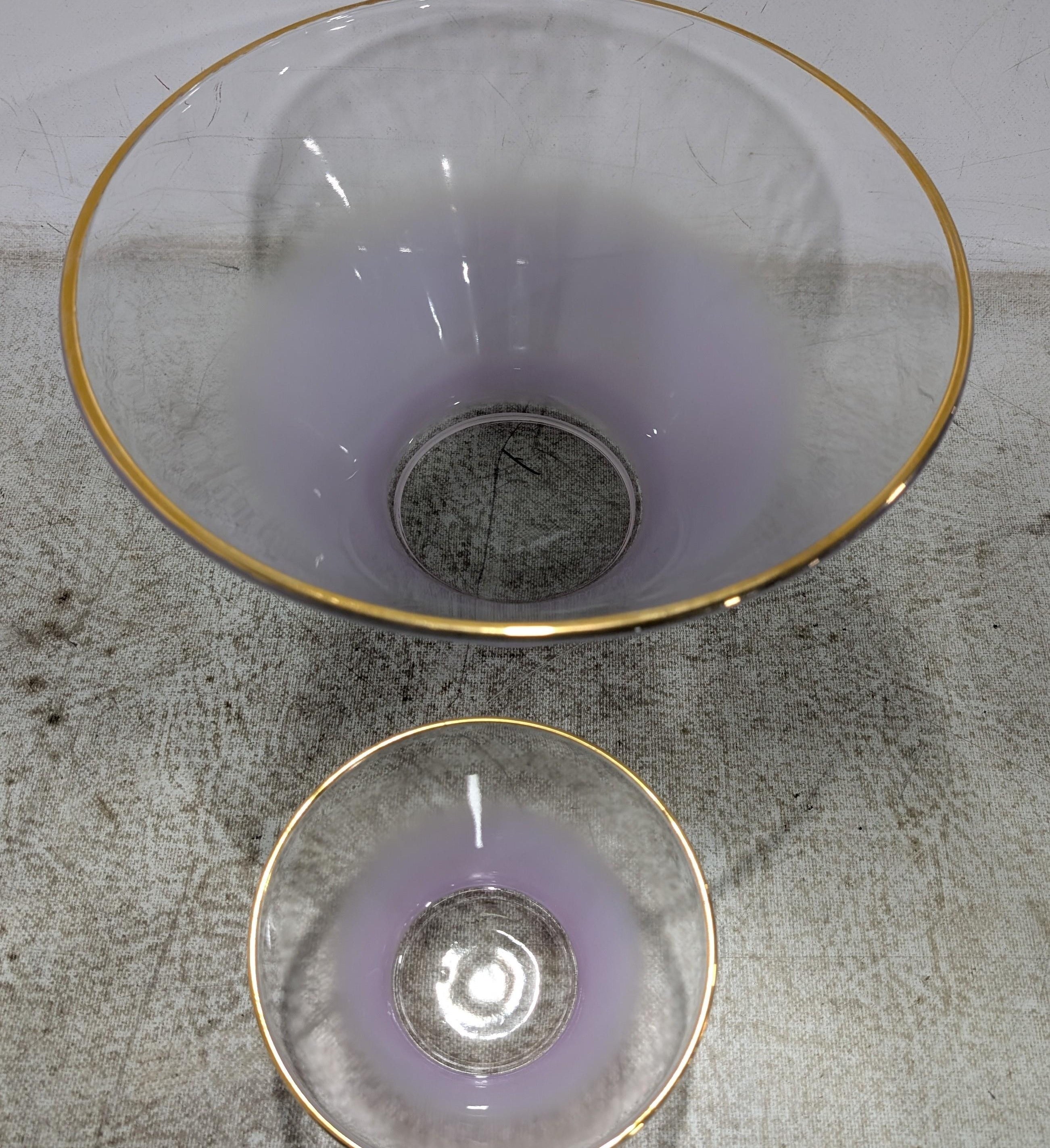 Set of Two Lavender Frosted Glass Bowl Set