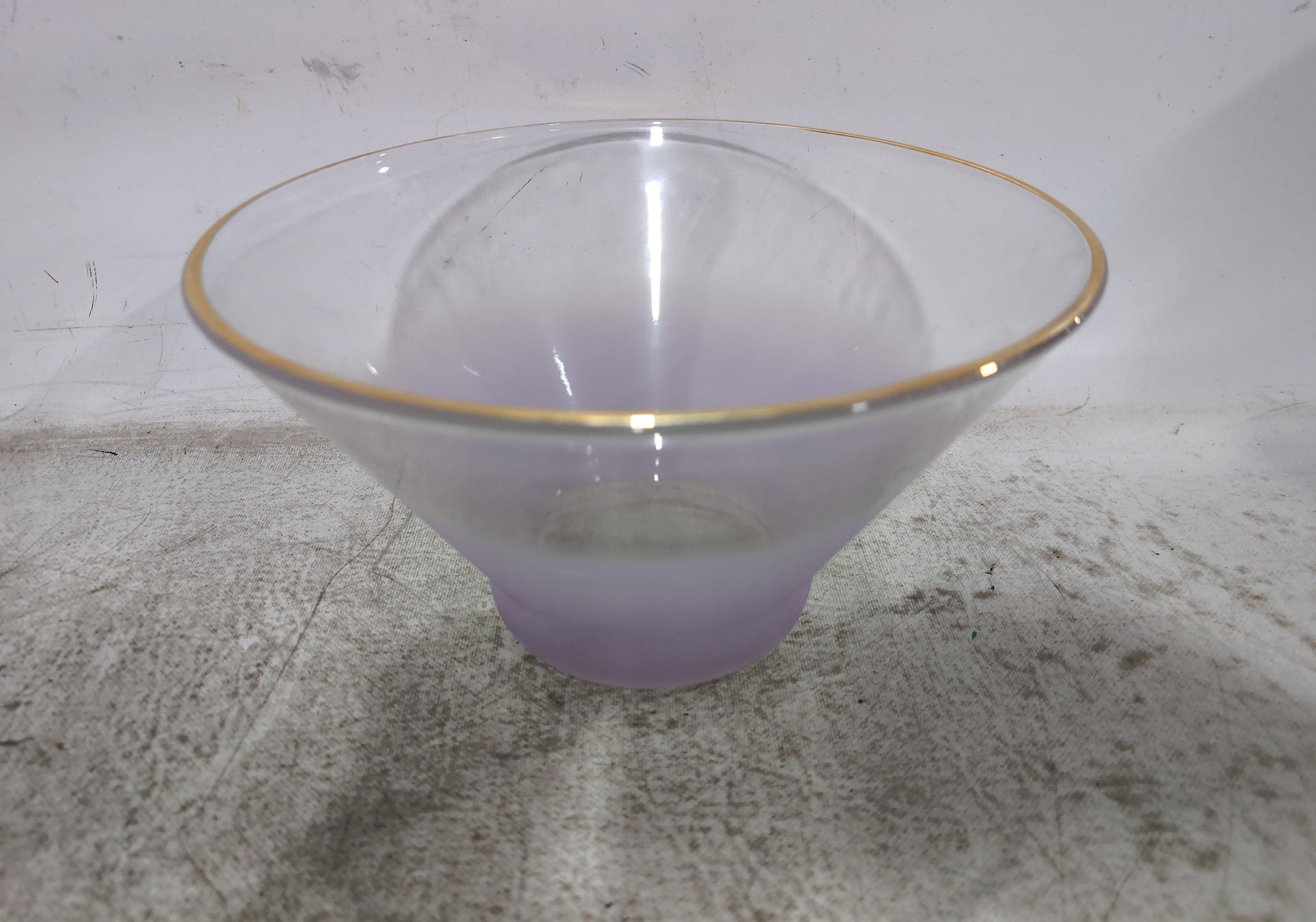 Set of Two Lavender Frosted Glass Bowl Set