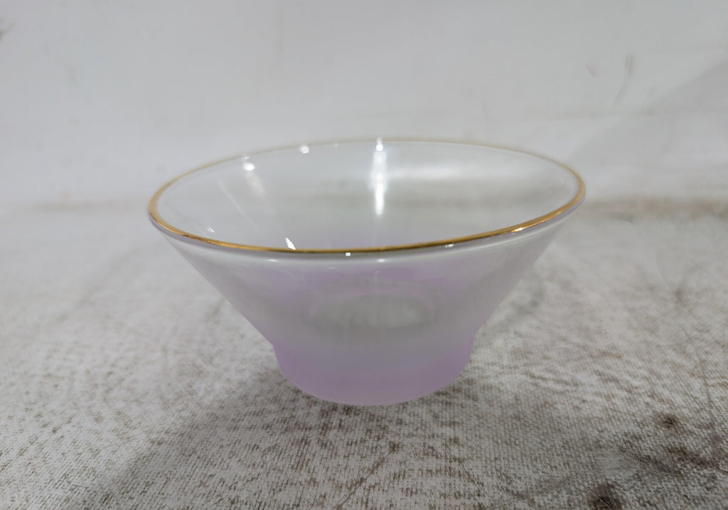 Set of Two Lavender Frosted Glass Bowl Set