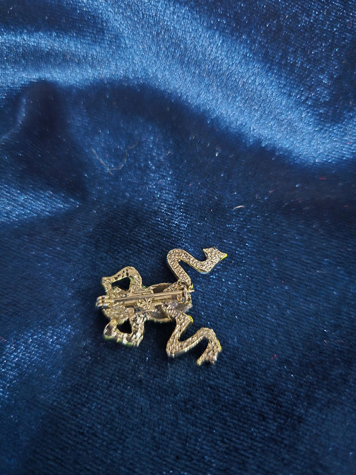Articulated Green Frog Brooch Crystal Pavé & Enamel Whimsical Statement Pin