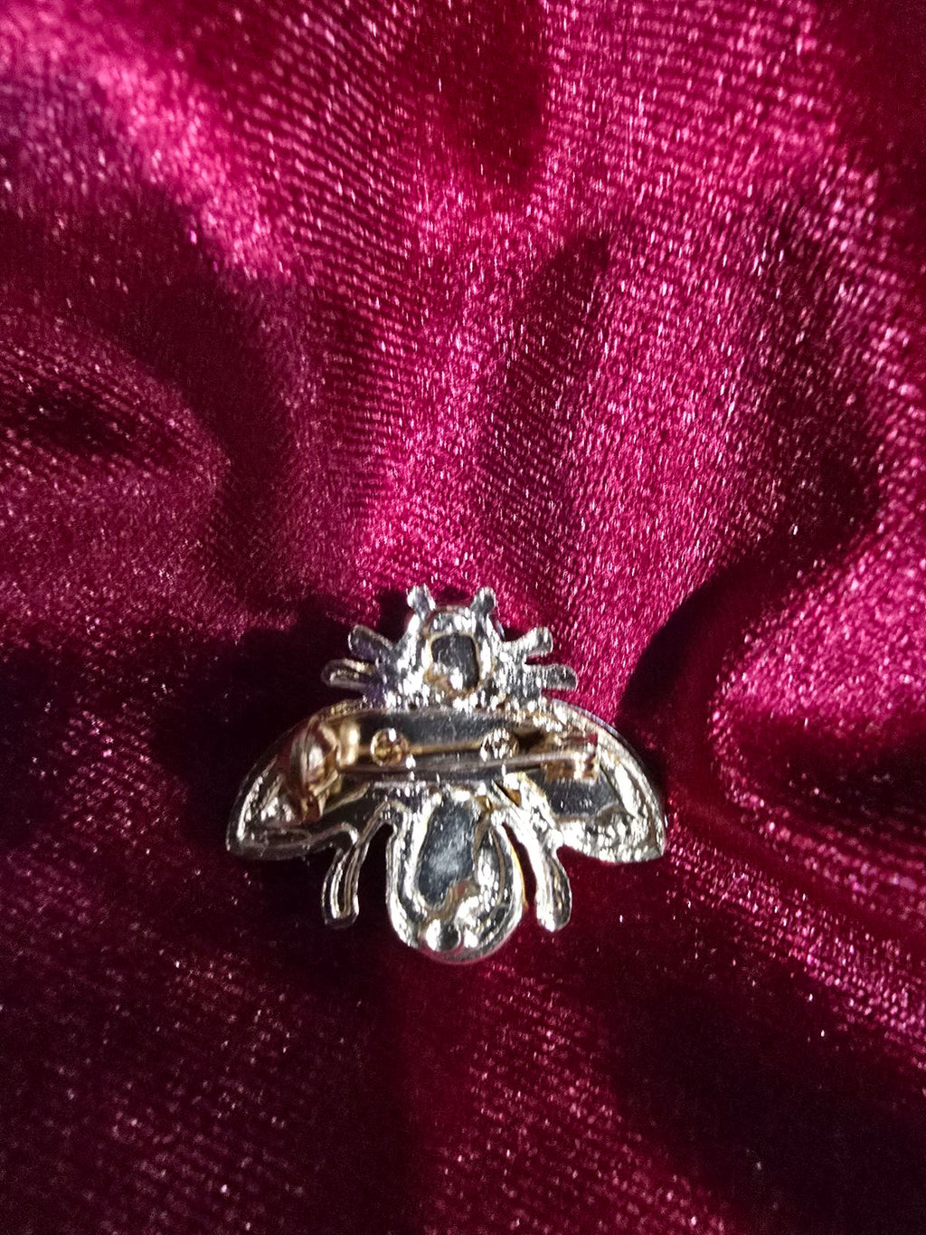 Crystal Fly Brooch Green & Clear Faceted Rhinestone Gold-Tone Insect Pin
