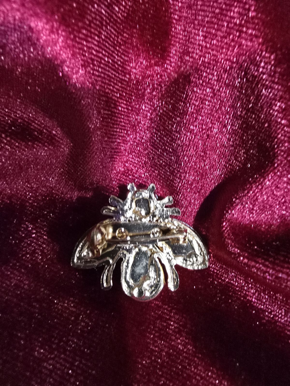 Crystal Fly Brooch Green & Clear Faceted Rhinestone Gold-Tone Insect Pin