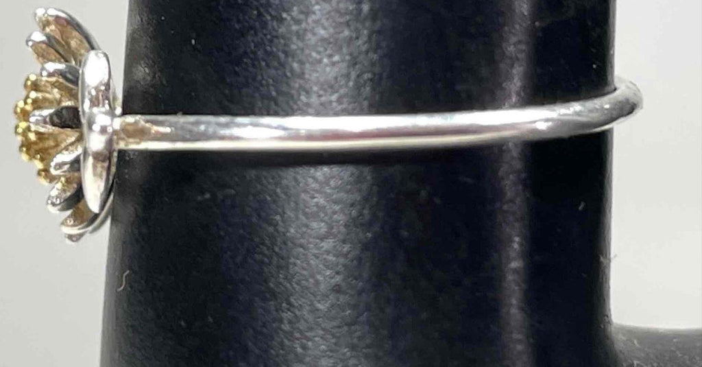 925 Silver Sunflower Ring Size 7.5