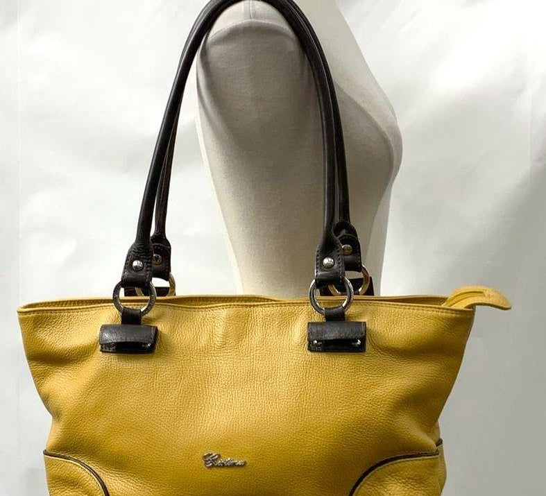 Cristina Sunflower Yellow Leather Tote