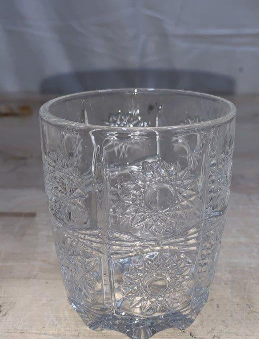 Godinger Studio Crystal Whiskey Set 5pc Decanter 4 DOF Glasses Sunburst Pattern