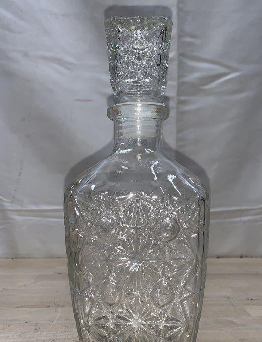 Godinger Studio Crystal Whiskey Set 5pc Decanter 4 DOF Glasses Sunburst Pattern