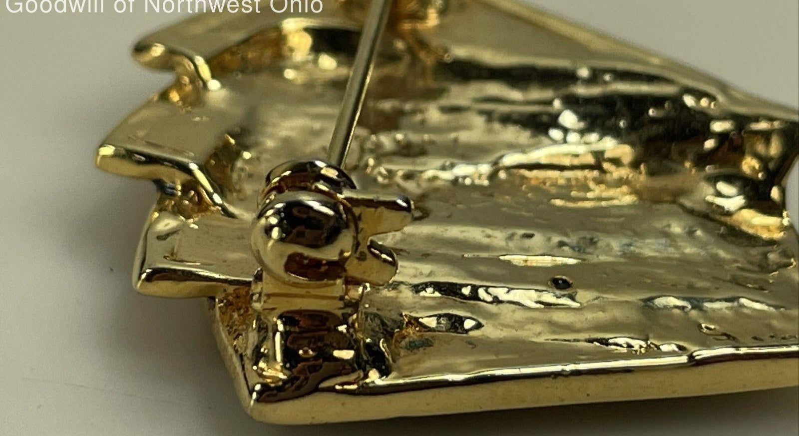 Gold Tone Glass Gems Enamel 4-Of-A-Kind Ace Poker Cards Brooch