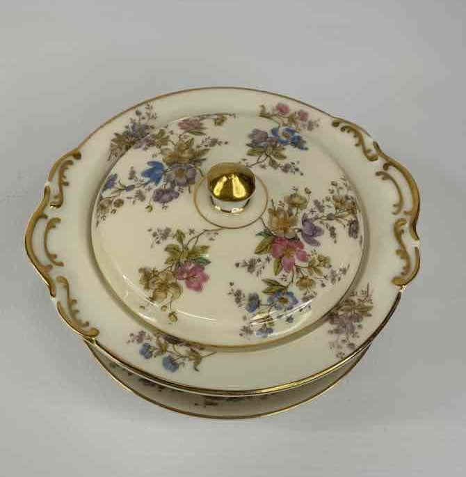 KPM Royal Ivory The Symphony Porcelain Covered Bouillon Cup and Saucer 3pc Set