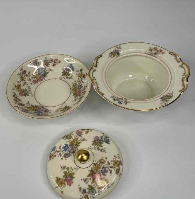 KPM Royal Ivory The Symphony Porcelain Covered Bouillon Cup and Saucer 3pc Set