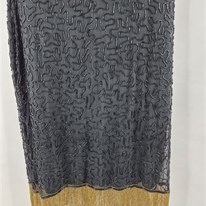 Kushi Kushi Vintage Silk Beaded Fringe Dress, Size L