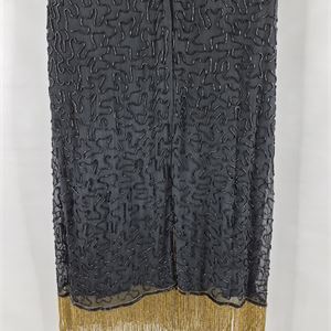 Kushi Kushi Vintage Silk Beaded Fringe Dress, Size L