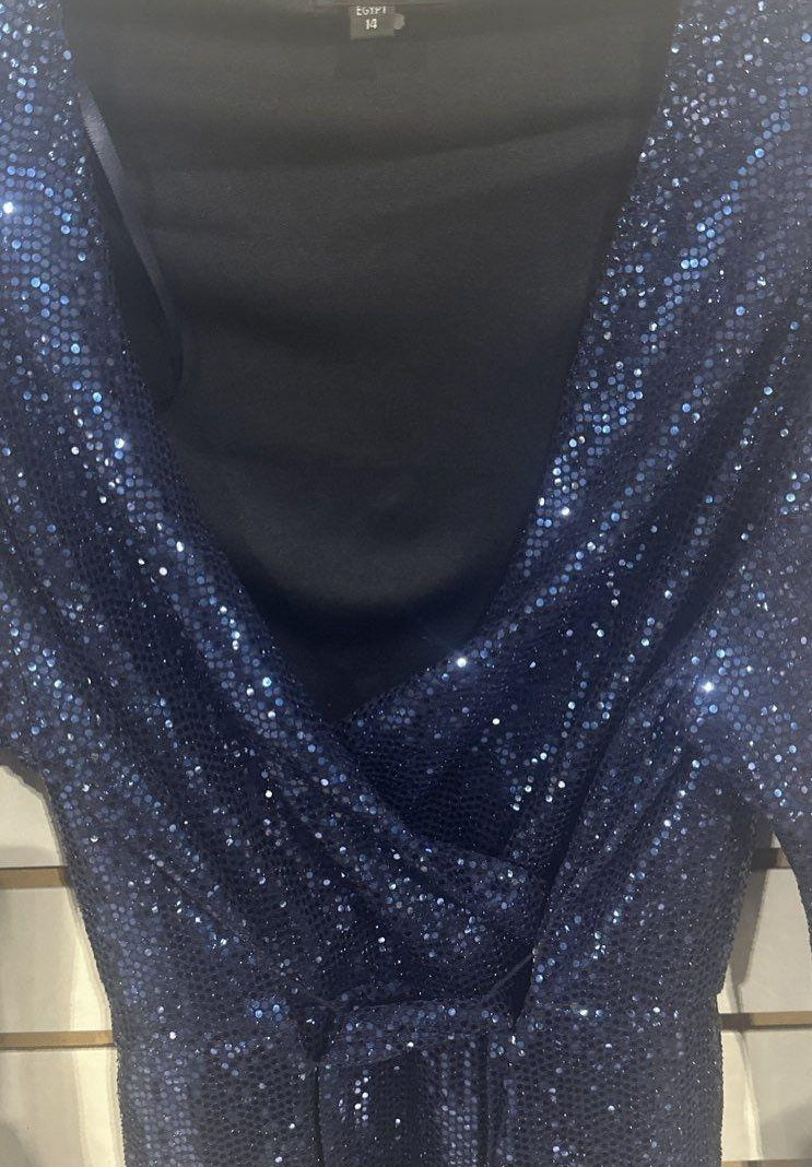 John Meyer Studio Blue Sequin Dress Size 14