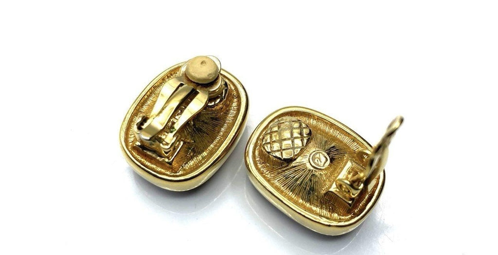 Swarovski Gold Tone Crystal Swan Clip-On Earrings, Signed 19.51g