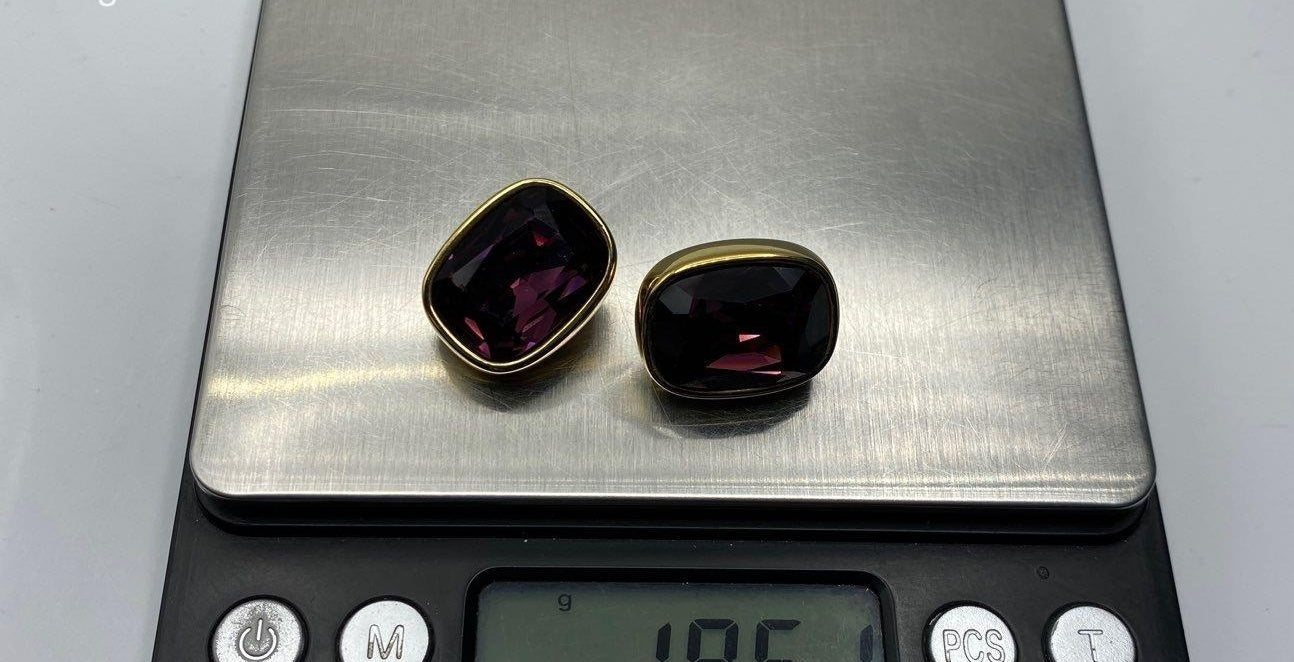 Swarovski Gold Tone Crystal Swan Clip-On Earrings, Signed 19.51g